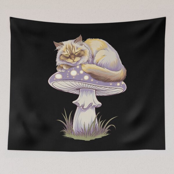 Item preview, Magical Himalayan Cat On Glowing Mushroom designed and sold by cordfried3h.