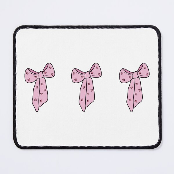 Item preview, Pink Kawaii Bow Trio with Hearts | Coquette Aesthetic Drawing designed and sold by jugglingelephant.