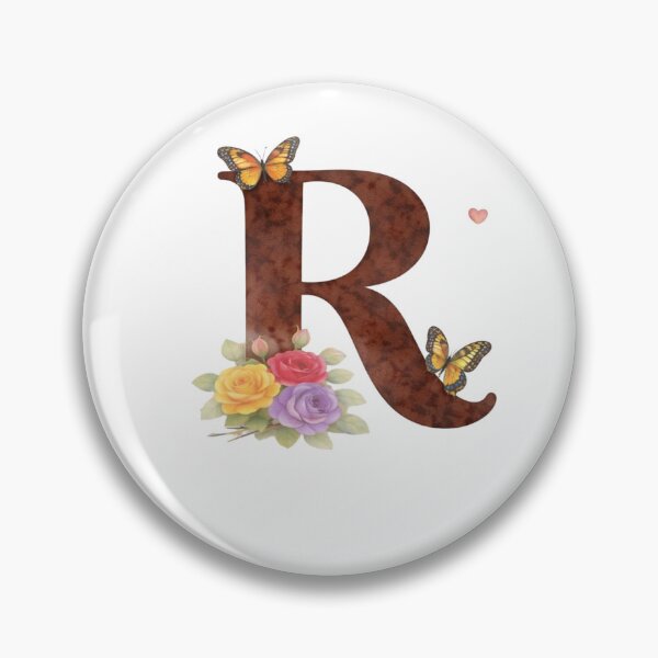Item preview, Alphabet R with flowers and butterflies designed and sold by Shandiz Design.