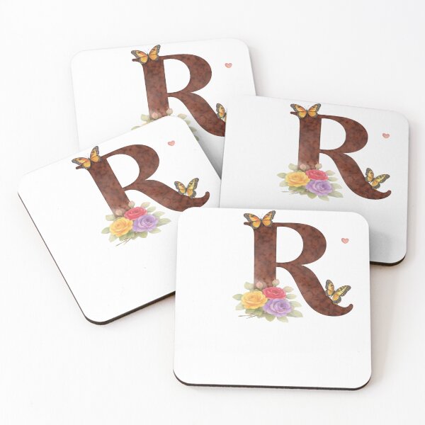 Item preview, Alphabet R with flowers and butterflies designed and sold by Shandiz Design.