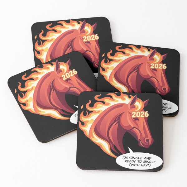 Item preview, Funny Fire Horse 2026 - Single and Ready to Mingle designed and sold by BlissHalo.