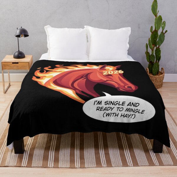 Item preview, Funny Fire Horse 2026 - Single and Ready to Mingle designed and sold by BlissHalo.