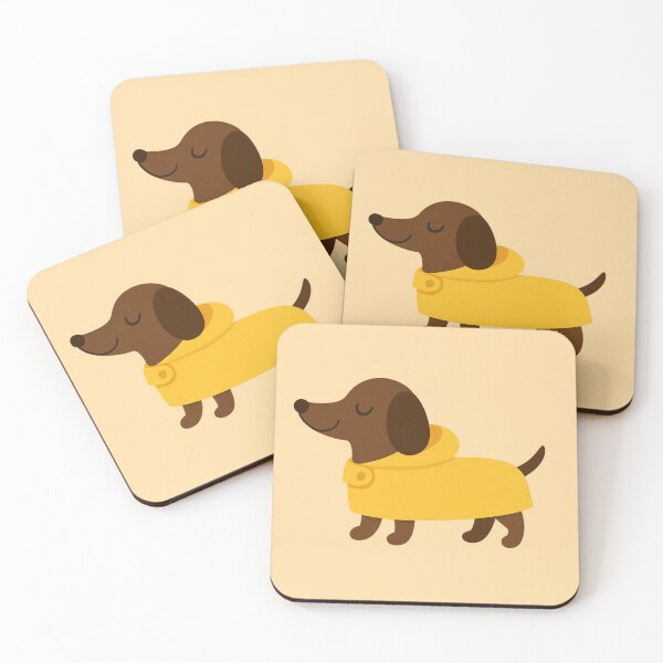 Item preview, Dachshund with yellow raincoat · Kawaii Truffle dog designed and sold by Aloloco.