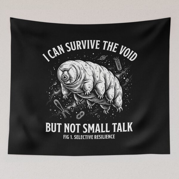 Item preview, Funny Tardigrade Introvert Space Meme - Biology Water Bear designed and sold by Mason-Pride.