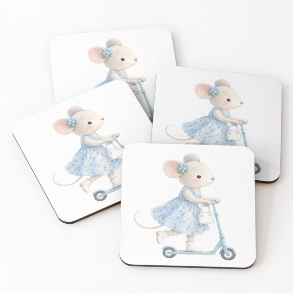 Item preview, Scooter Mouse – Whimsical Storybook Animal Art for Kids designed and sold by FunscapeHQ.
