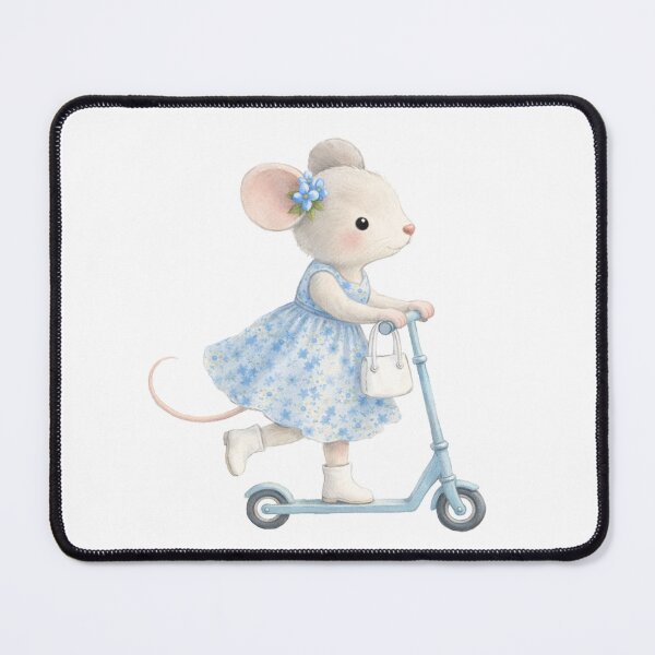 Item preview, Scooter Mouse – Whimsical Storybook Animal Art for Kids designed and sold by FunscapeHQ.
