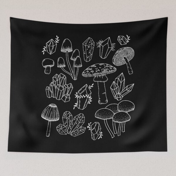 Item preview, Witchy Mushroom Crystals Cottagecore Collage designed and sold by mbaeriszake.
