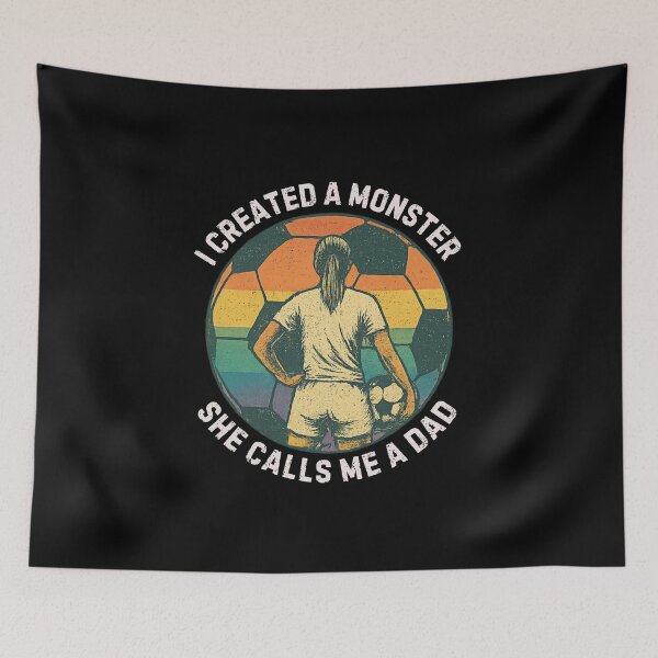 Item preview, I Created a Monster She Calls Me a Dad Vintage Soccer Father Quote designed and sold by flagylART.