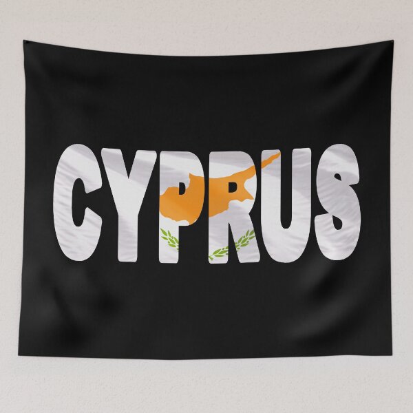 Item preview, CYPRUS - Flag Flying in Wind cut to Letters Souvenir Sticker Shirt designed and sold by Adam Gormley.