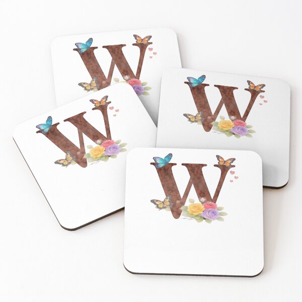 Item preview, Alphabet W with flowers and butterflies designed and sold by Shandiz Design.