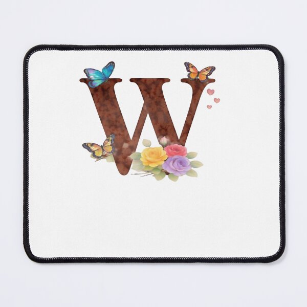 Item preview, Alphabet W with flowers and butterflies designed and sold by Shandiz Design.