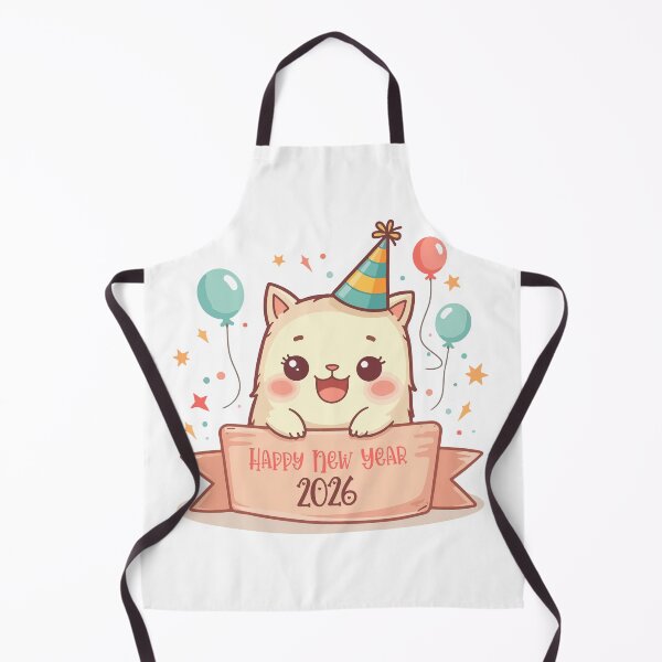 Item preview, Happy New Year 2026 Cute Cartoon Cat Party Hat Celebration Design designed and sold by Design-Pro-21.