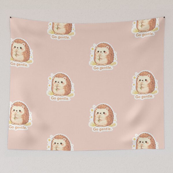 Item preview, Go Gentle Hedgehog – Cute Self Care Quote Illustration designed and sold by Still Breathing Studio.