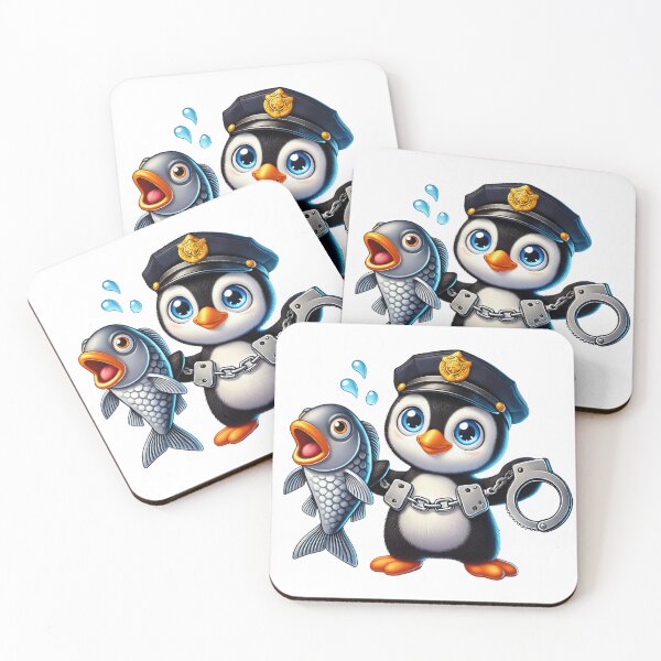 Item preview, Cute Penguin Police Officer Cartoon Design designed and sold by LunaPixelStudio.