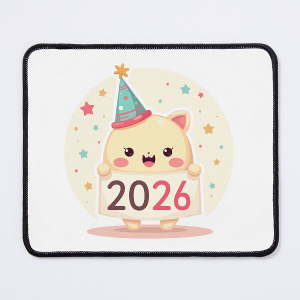 Item preview, Happy New Year 2026 Cute Cat Party Hat Stars Confetti Celebration Design designed and sold by Design-Pro-21.