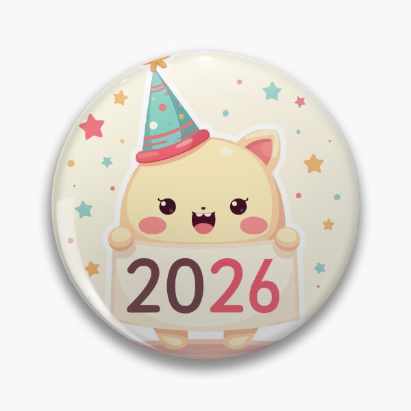 Item preview, Happy New Year 2026 Cute Cat Party Hat Stars Confetti Celebration Design designed and sold by Design-Pro-21.
