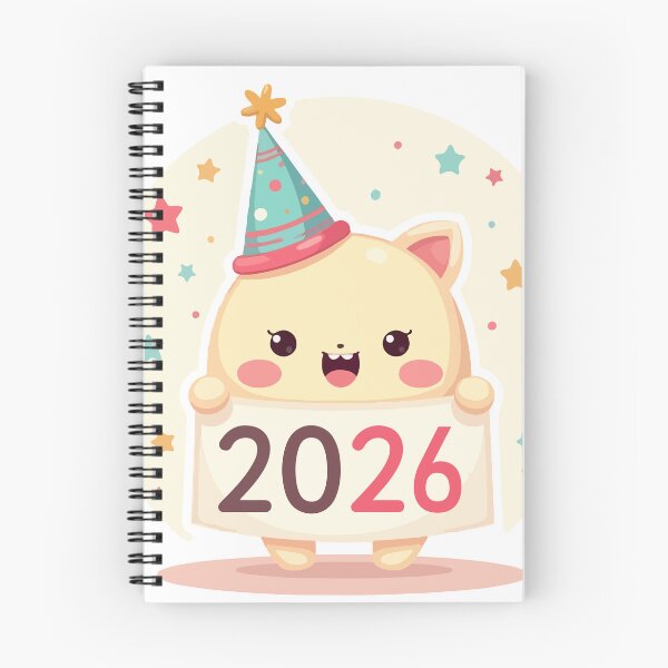 Item preview, Happy New Year 2026 Cute Cat Party Hat Stars Confetti Celebration Design designed and sold by Design-Pro-21.