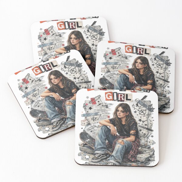 Item preview, Curb Crash Girl – 90s Skater Grunge Alt Girl Collage Art designed and sold by jakkssnugglyboutique.