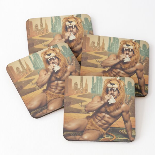 Item preview, Oz’s Muscled Mane – Cowardly No More | Retro Lion Parody Art by 16oz. designed and sold by AIQUEERART.