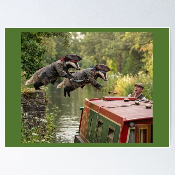 Item preview, Badger Pirates Menace the English Countryside designed and sold by Tridentulus.