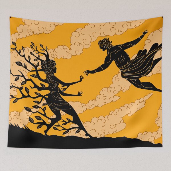 Item preview, daphne transforming into laurel with apollo in orange greek vase style designed and sold by matintheworld ( delcarmat ).