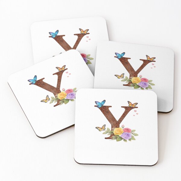 Item preview, Alphabet Y with flowers and butterflies designed and sold by Shandiz Design.