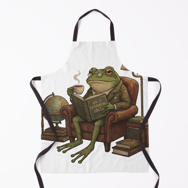 Item preview, The Erudite Amphibian: Dark Academia Cozy Frog Reading in Library designed and sold by StickyGuys.