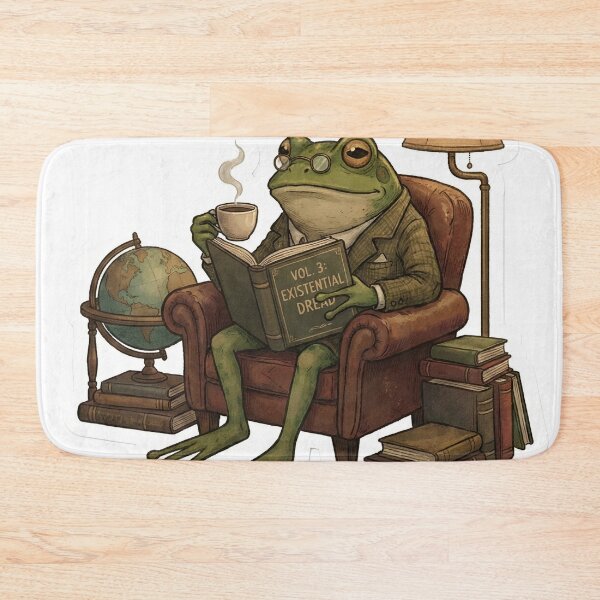 Item preview, The Erudite Amphibian: Dark Academia Cozy Frog Reading in Library designed and sold by StickyGuys.