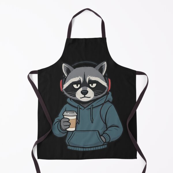 Item preview, Late-Again Raccoon with Coffee – Tired Hoodie Cartoon designed and sold by ColorSplash123.