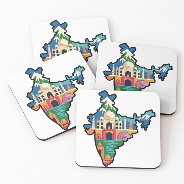 Item preview, India Heritage Map Illustration | Incredible India Cultural Landmarks Art designed and sold by IndianShopper.