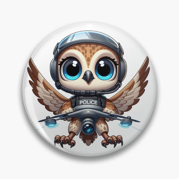 Item preview, Cute Police Owl with Drone Technology designed and sold by LunaPixelStudio.