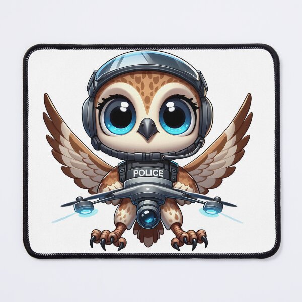Item preview, Cute Police Owl with Drone Technology designed and sold by LunaPixelStudio.