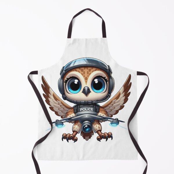 Item preview, Cute Police Owl with Drone Technology designed and sold by LunaPixelStudio.