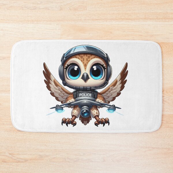 Item preview, Cute Police Owl with Drone Technology designed and sold by LunaPixelStudio.