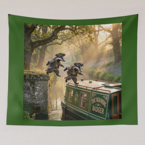 Item preview, Badger Pirates Jump Back on Their Narrowboat designed and sold by Tridentulus.