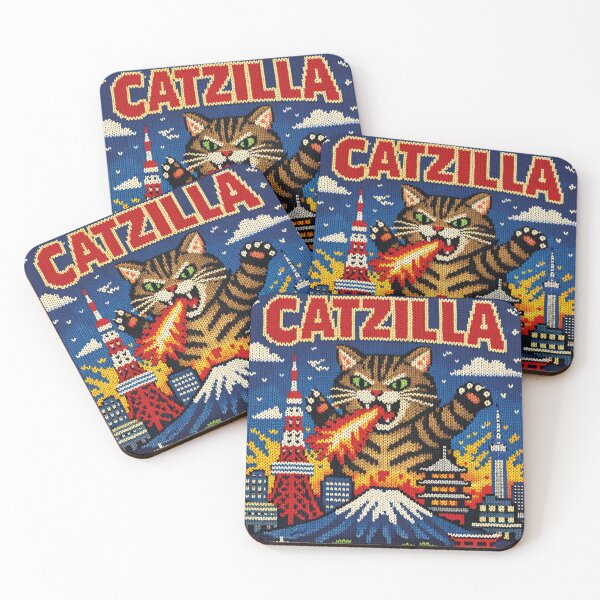 Item preview, Catzilla, cool knitted picture designed and sold by Mauswohn.