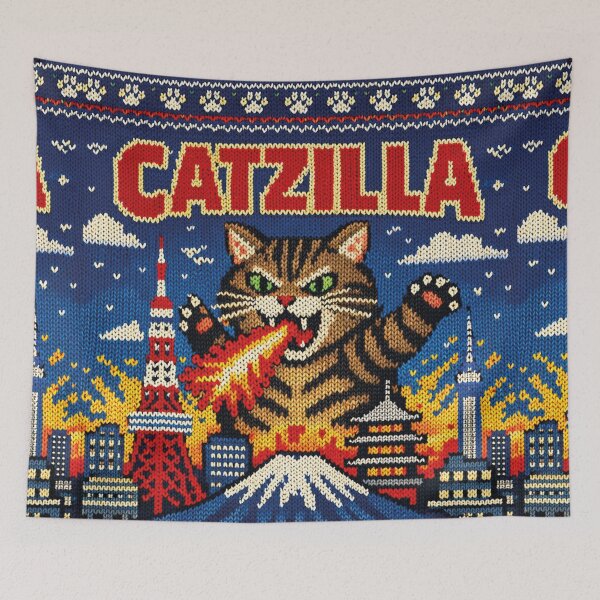 Item preview, Catzilla, cool knitted picture designed and sold by Mauswohn.