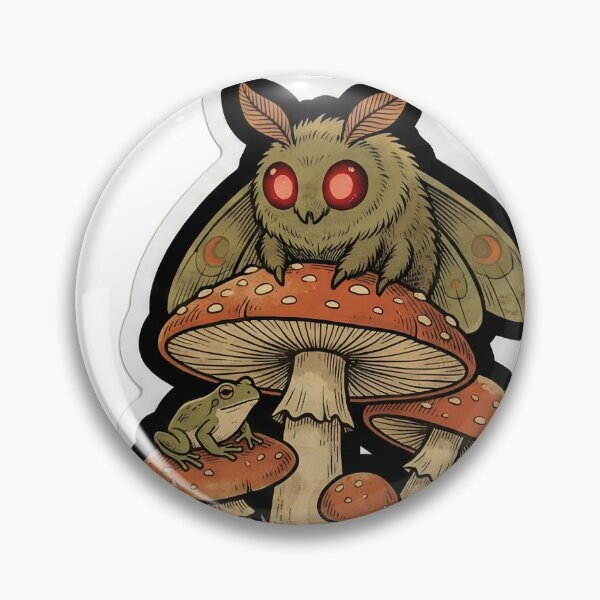 Item preview, Vintage Cryptid Field Guide Mothman and Mushroom Goblincore Spring Nature Illustration designed and sold by StickyGuys.