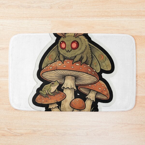 Item preview, Vintage Cryptid Field Guide Mothman and Mushroom Goblincore Spring Nature Illustration designed and sold by StickyGuys.