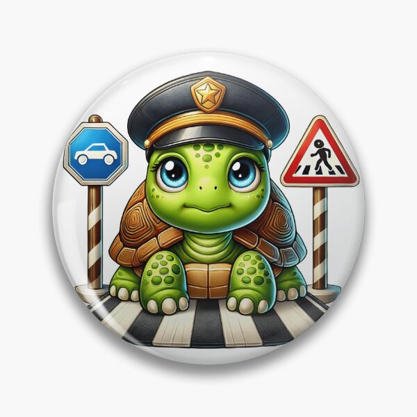 Item preview, Cute Turtle Traffic Police Officer Kids Design designed and sold by LunaPixelStudio.