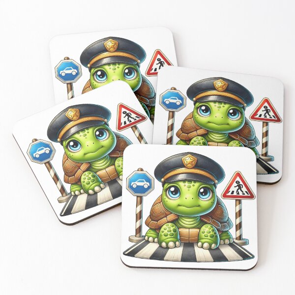 Item preview, Cute Turtle Traffic Police Officer Kids Design designed and sold by LunaPixelStudio.