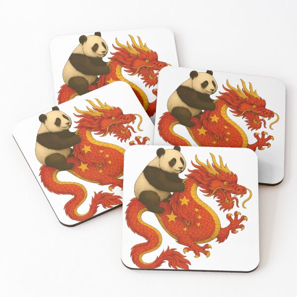 Item preview, Panda Riding Dragon Chinese Mythology Patriotic Art Design designed and sold by TerraFabs.