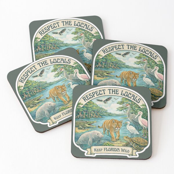 Item preview, Respect the Locals – Keep Florida Wild | Vintage Inspired Wildlife Illustration designed and sold by Maddie-iceee.