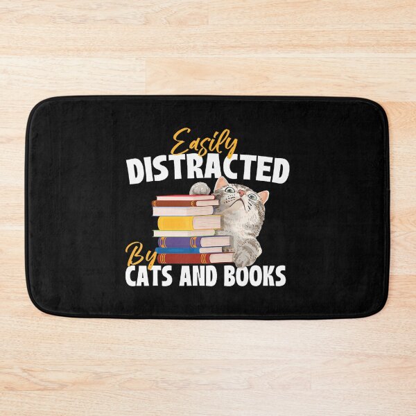 Item preview, Easily Distracted By Cats And Books - Bookworm Pet Lover designed and sold by oglesum.
