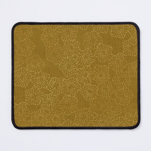 Item preview, Vintage Floral Sashiko Stitch Pattern - Boho Gold designed and sold by LoveAlways-AEP.