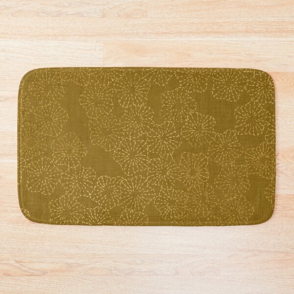 Item preview, Vintage Floral Sashiko Stitch Pattern - Boho Gold designed and sold by LoveAlways-AEP.