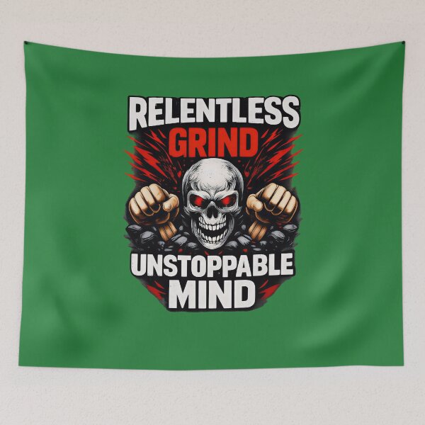 Item preview, Relentless Grind Unstoppable Mind – Powerful Hustle Motivation Design designed and sold by UrbanEchoHub.