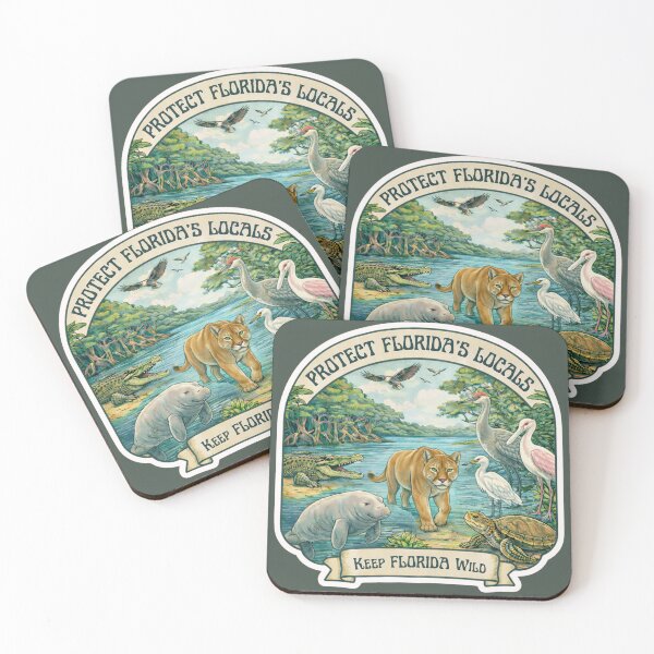 Item preview, Protect Florida’s Locals – Vintage Inspired Wildlife Conservation Illustration designed and sold by Maddie-iceee.