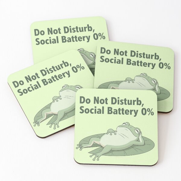 Item preview, Pastel Frog Sticker No Outline | Do Not Disturb Social Battery 0% Meme Art designed and sold by Moon's Arts.