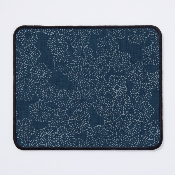 Item preview, Vintage Floral Sashiko Stitch Pattern - Denim Blue designed and sold by LoveAlways-AEP.